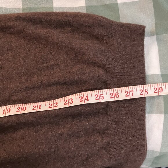 Black Brown 1826 Cashmere Sweater Mens XXL Brown 2 Ply Academia V-neck Grandpa - Picture 8 of 8